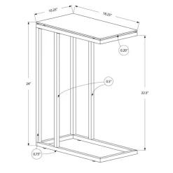 Monarch Accent table - metal with frosted tempered glass - Chrome Hot