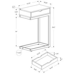 Monarch Accent table - / gold metal with a drawer - Espresso Online