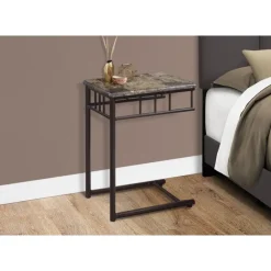 Monarch Accent table - marble / bronze metal - Espresso