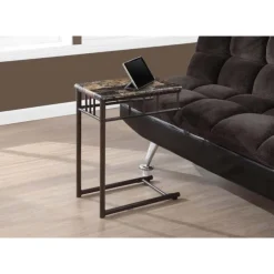 Monarch Accent table - marble / bronze metal - Espresso