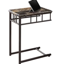 Monarch Accent table - marble / bronze metal - Espresso