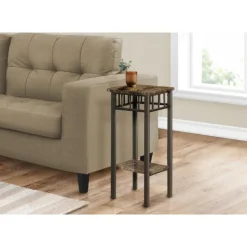 Monarch Accent table - marble / bronze metal - Espresso Best
