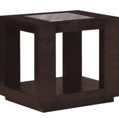 Monarch Accent table - veneer with glass insert - Espresso