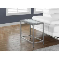 Monarch Accent table - / blue tile top / hammered silver - Grey Discount