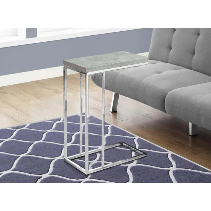 Monarch Accent table - cement with chrome metal - Grey Online
