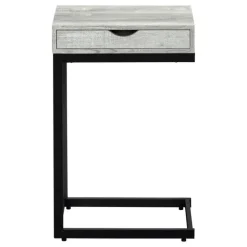Monarch Accent table - reclaimed wood-look / black / drawer - Grey New