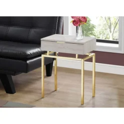Monarch Accent table - 24"h / marble / gold metal - Beige New