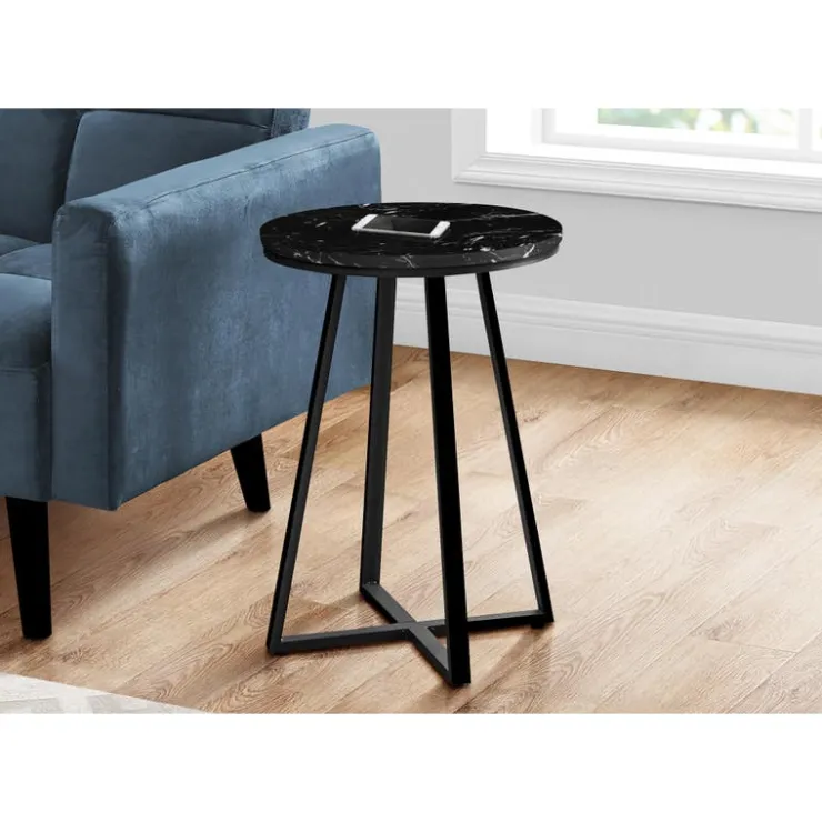 Monarch Accent table - 22"h / marble / metal - Black Online