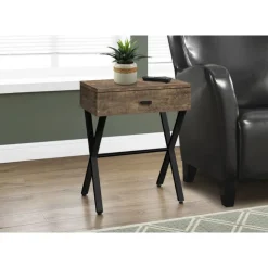 Monarch Accent table - 24"h / reclaimed wood / black metal - Brown Sale