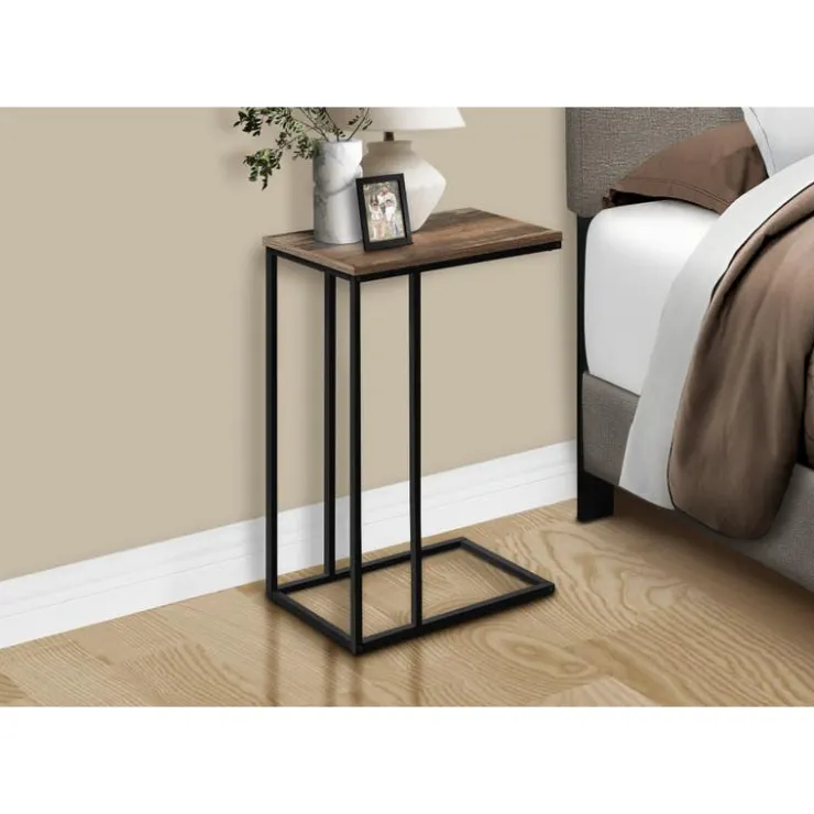 Monarch Accent table - 25"h / reclaimed / black metal - Brown