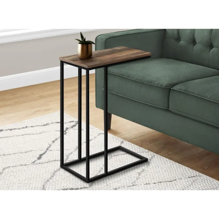 Monarch Accent table - 25"h / reclaimed / black metal - Brown