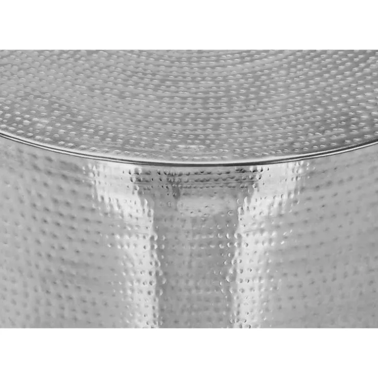 Monarch Accent table - 22"h / iron metal drum end table - Chrome Discount