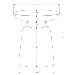 Monarch Accent table - 22"h / iron metal drum end - Chrome Hot