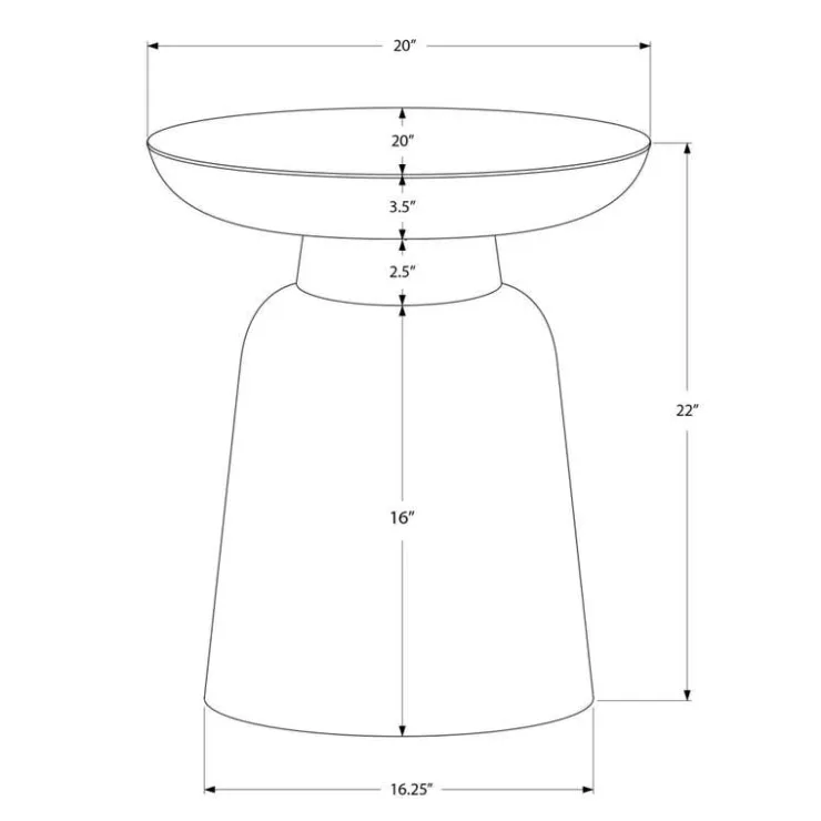 Monarch Accent table - 22"h / iron metal drum end - Chrome Hot