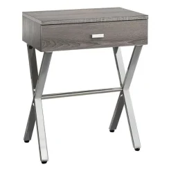 Monarch Accent table - 24"h / / chrome metal - Dark Taupe Outlet