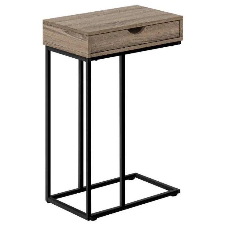 Monarch Accent table - 25"h / / black metal - Dark Taupe Hot