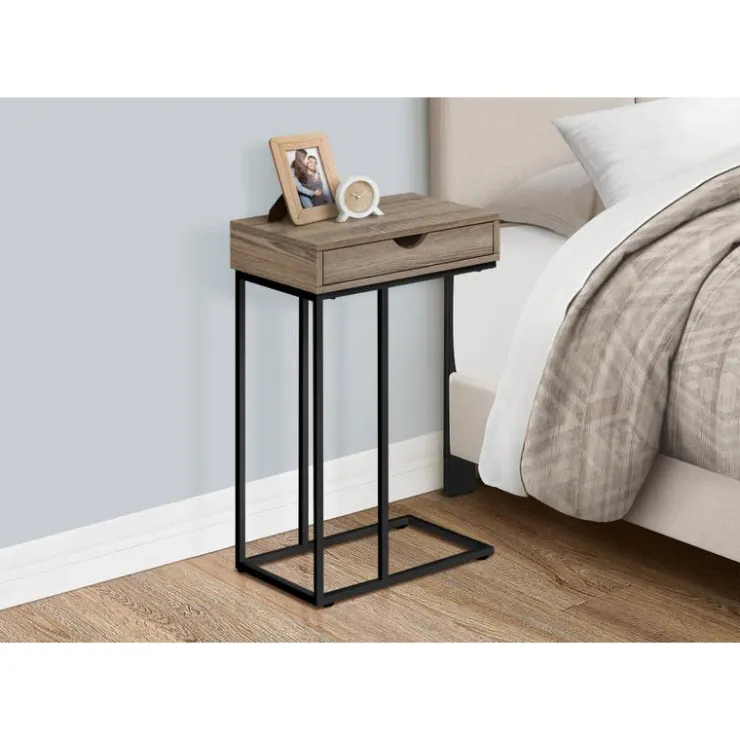 Monarch Accent table - 25"h / / black metal - Dark Taupe Hot