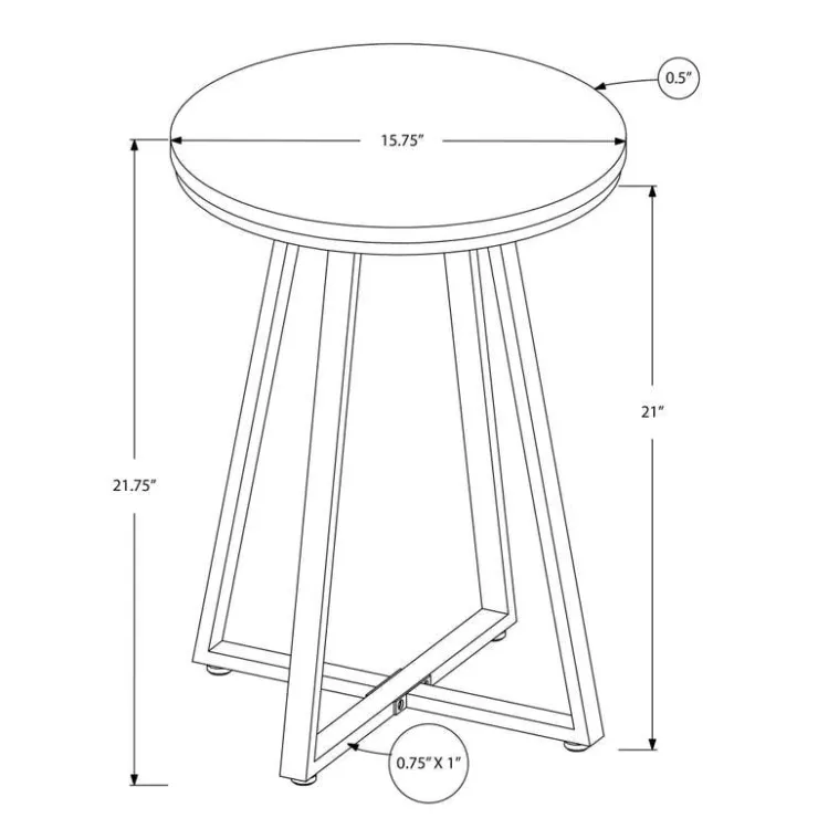 Monarch Accent table - 22"h / / black metal - Dark Taupe Sale