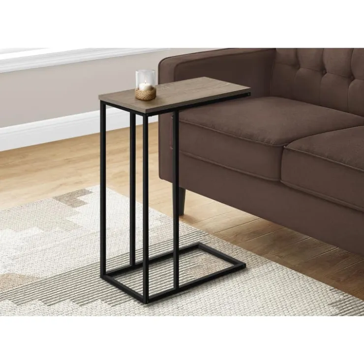 Monarch Accent table - 25"h / / black metal - Dark Taupe Online