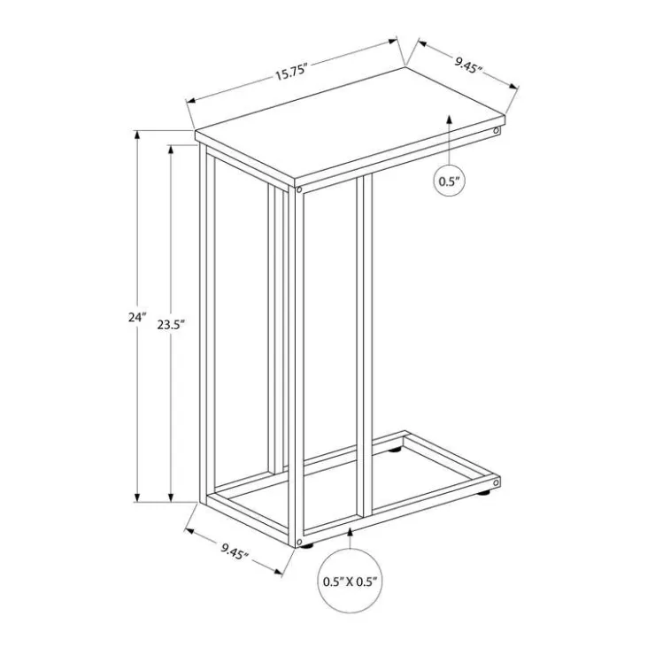 Monarch Accent table - 25"h / / black metal - Dark Taupe Online