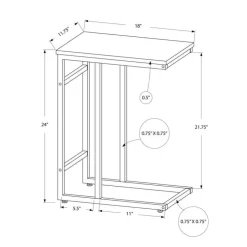 Monarch Accent table - 24"h / / black metal - Dark Taupe Discount