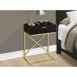 Monarch Accent table - 24"h / / gold metal - Espresso Clearance