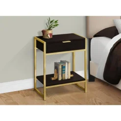 Monarch Accent table - 24"h / / gold metal - Espresso Discount