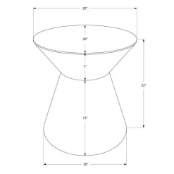 Monarch Accent table - 22"h / iron metal drum end table - Gold Outlet