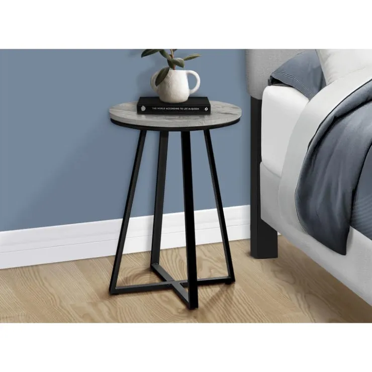 Monarch Accent table - 22"h / / black metal - Grey New
