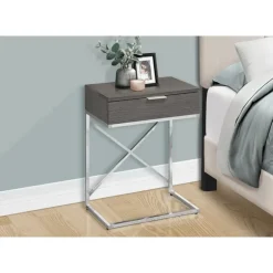 Monarch Accent table - 24"h / / chrome metal - Grey New