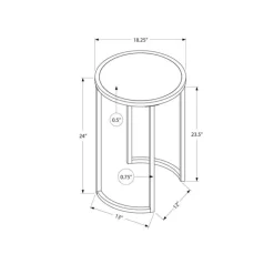 Monarch Accent table - 24"h / stone-look / black metal - Grey Outlet