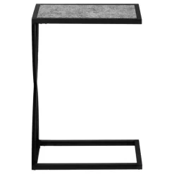 Monarch Accent table - 25"h / stone-look / black metal - Grey New