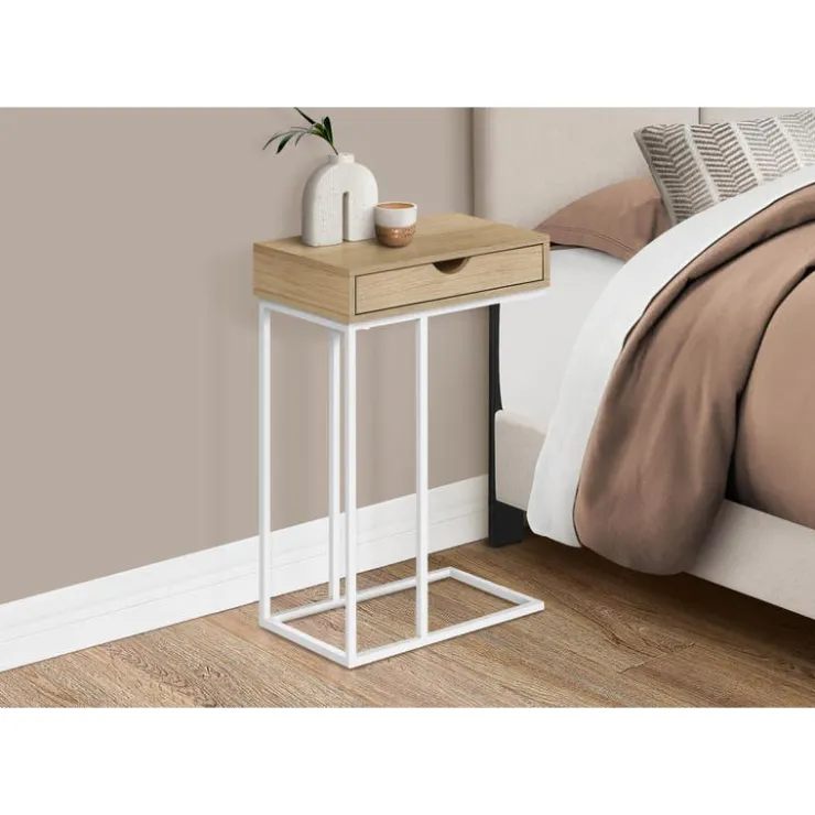 Monarch Accent table - 25"h / / white metal - Natural Best