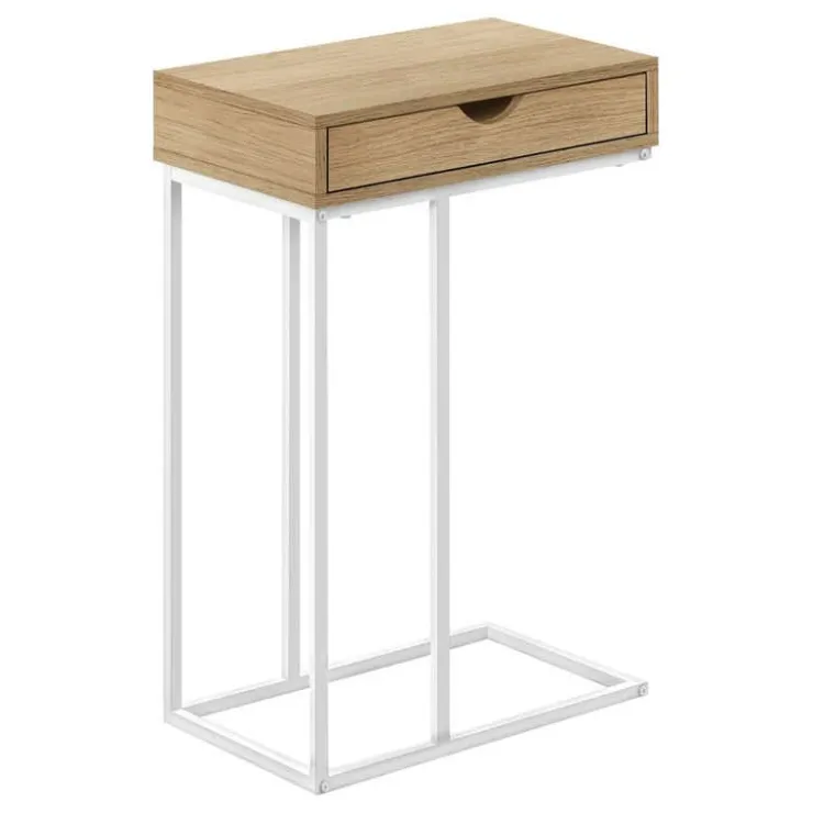 Monarch Accent table - 25"h / / white metal - Natural Best