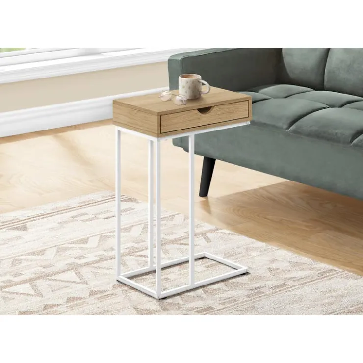 Monarch Accent table - 25"h / / white metal - Natural Best