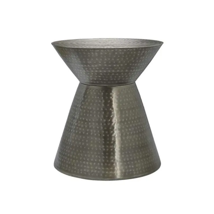 Monarch Accent table - 22"h / grey iron metal drum end - Silver Sale