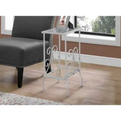 Monarch Accent table - 30"h / metal with tempered glass - Silver Online