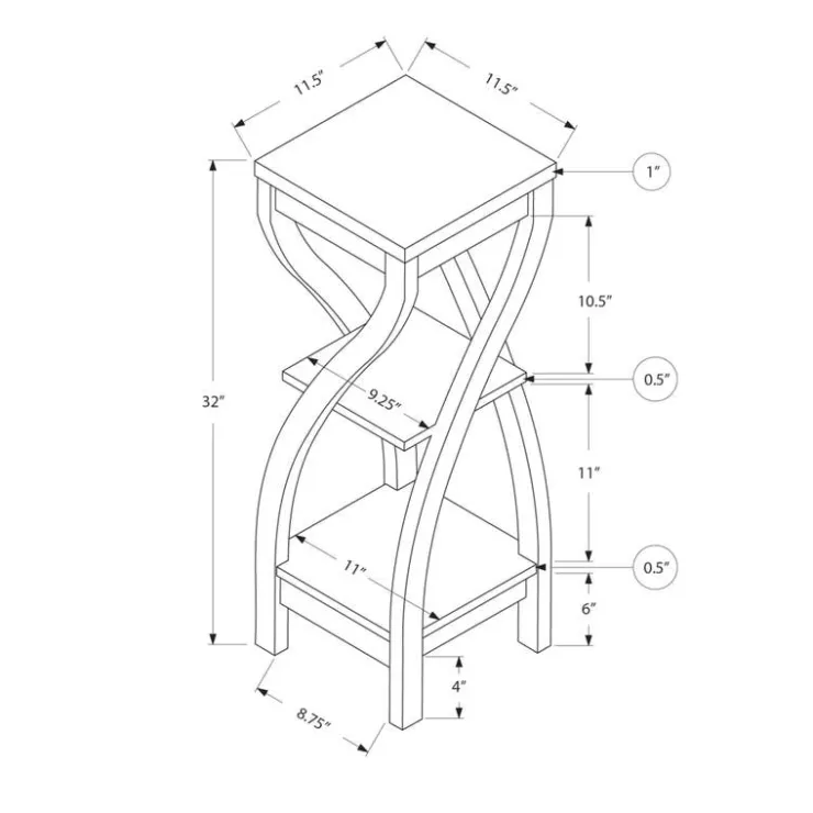 Monarch Accent table - 32"h / - White