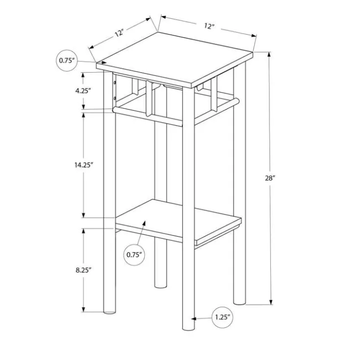 Monarch Accent table - 28"h / / metal - White Outlet