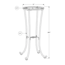Monarch Accent table - hammered metal with tempered glass - Black Best
