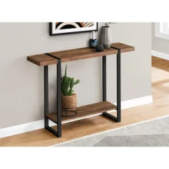 Monarch Accent table - 48"l / reclaimed wood-look / black - Brown