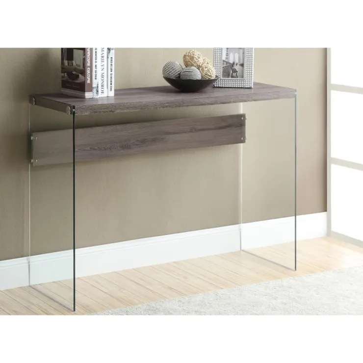 Monarch Accent table - 44"l / / tempered glass - Dark Taupe New