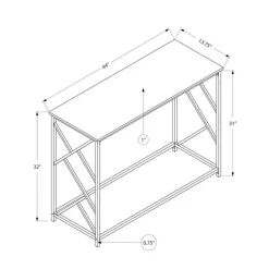 Monarch Accent table - 44"l / / black metal hall console - Espresso