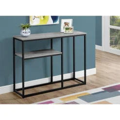 Monarch Accent table - 42"l / / black metal hall console - Grey Best