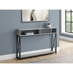 Monarch Accent table - 48"l / / black metal hall console - Grey Sale