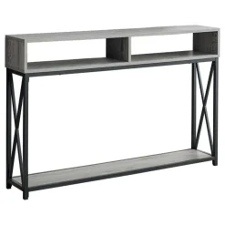 Monarch Accent table - 48"l / / black metal hall console - Grey Sale