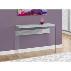 Monarch Accent table - 44"l / cement / tempered glass - Grey Sale