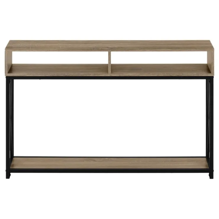 Monarch Accent table - 48"l / taupe / black metal hall console - Dark Taupe Best