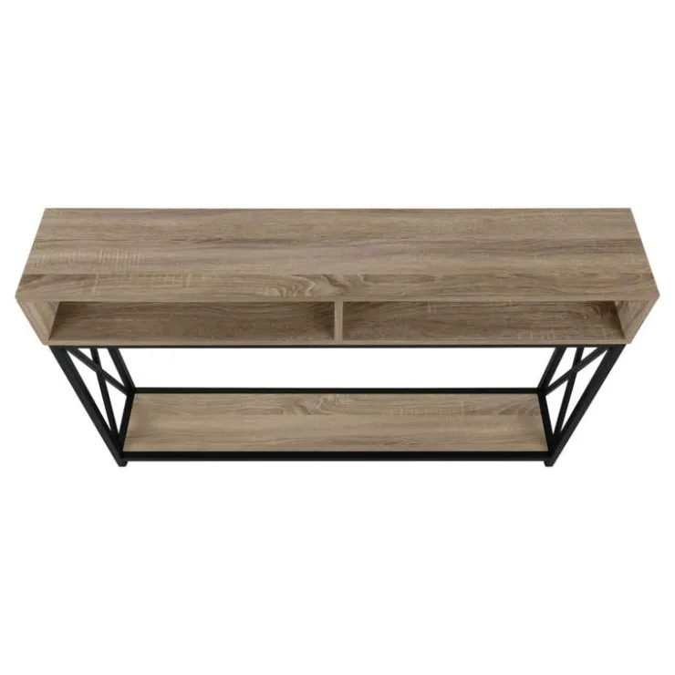 Monarch Accent table - 48"l / taupe / black metal hall console - Dark Taupe Best