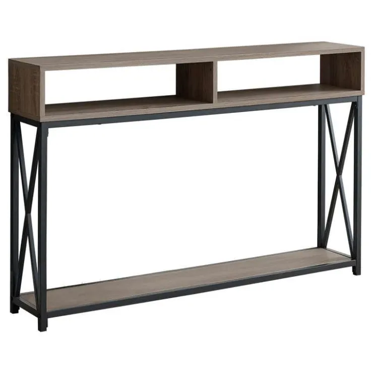 Monarch Accent table - 48"l / taupe / black metal hall console - Dark Taupe Best